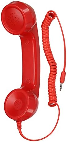 MECCANIXITY 3,5 mm-es Retro Telefonkagyló Telefon, Telefon készülék Mikrofon, Hangszóró, Sima, Piros
