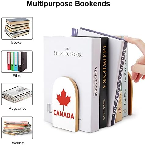Kanadai Zászló Juhar Aranyos Könyv EndsWooden Könyvtámasz Jogosultja a Polcokon Könyvek Elválasztó Modern Dekoratív 1 Pár