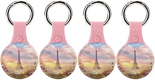 Párizsi Eiffel-Torony Művészeti TPU tok Airtags a Kulcstartó Kereső, Tracker, védőburkolat