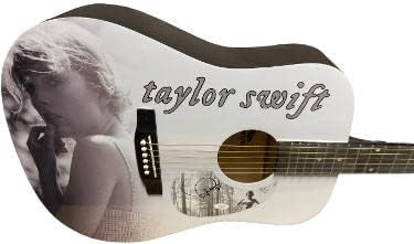 Taylor Swift aláírt Egyedi Folklór Grafika teljes méret 41 Stadion a Fa Akusztikus Gitár- AB47597 - SZÖVETSÉG Igazolt - Gitár
