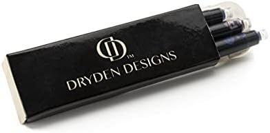 Dryden Minták töltőtoll - Közepes Nib Finom Nib | Tartalmazza Luxus Doboz, 6 Tintapatron - 3 Fekete 3 Kék Tinta Utántöltő Converter
