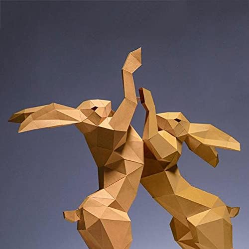 WLL-DP Harci Nyuszi Papír Szobor DIY Papír Trófea 3D Geometriai lakberendezési Origami Puzzle-Papercraft Kézzel készített Játék Paper Modell