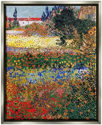 Stupell Iparágak Virágos Kert Van Gogh Élénk Festmény Úszó Keretes Wall Art, Design by one1000paintings