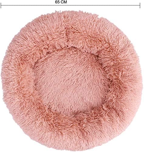 . Hasonlat: rózsaszín 2, Csendes pet matrac flossy plüss macska ágy kiskutya fánk ölelés ágy kényelmes pet fészek pet kanapé kerek kosár