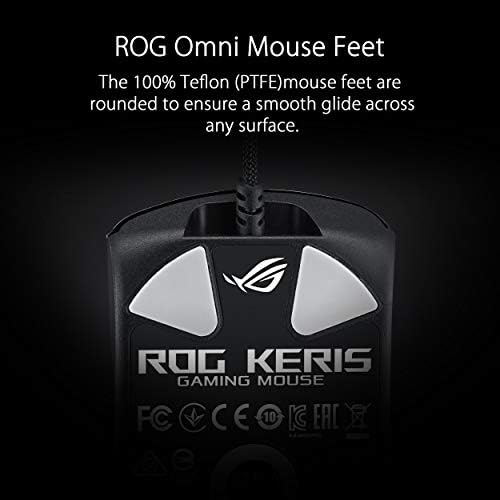 ASUS ROG Keris Ultra Könnyű Vezetékes Gaming Mouse | Hangolt ROG 16,000 DPI Szenzor, Hot-Swap Kapcsolók, PBT L/R Gombokat, Cserélhető