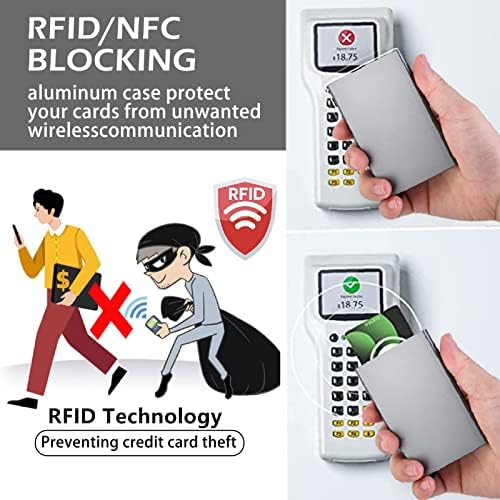 Én-sper 2 Csomag Minimalista Tárca a Férfiak számára, a Hitelkártya Birtokos az RFID-Blokkoló tec,1 Csomag felugró Pénztárca