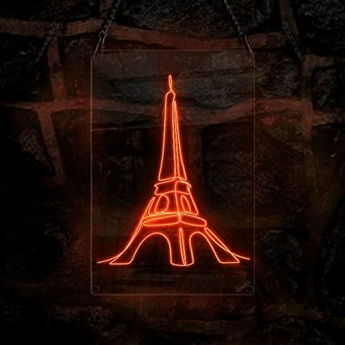 Ancfun Párizsi Eiffel-Torony neonreklám, Utazási Téma Kézzel készített EL Drót Neon Lámpa Jel, lakberendezés Wall Art, Zöld