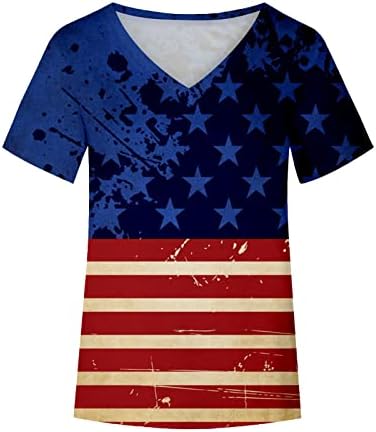 Tini Lányok Amerikai Csíkos Grafikus Póló V Nyakú Blúz Tshirts Rövid Ujjú Alkalmi Őszi Nyári Pólók 2023 Ruhát 8O