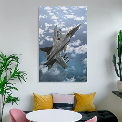 HEYCE Katonai Repülő, Repülő, Légi jármű F-14-es Vadászgép Nyomtatás, Vászon Festmény Wall Art Nappali lakberendezés Fiú Ajándék 24x36inch(60x90cm)
