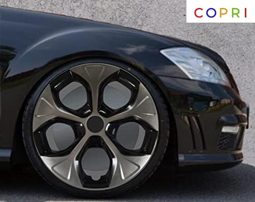 Copri Készlet 4 Kerék Fedezze 15 Coll Ezüst-Fekete Dísztárcsa Snap-On Illik Honda