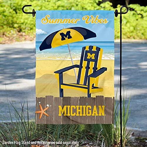 Michigan Csapat Egyetem Wolverines Nyári Szezonban Rezgéseket Kétoldalas Kert Udvar Zászló
