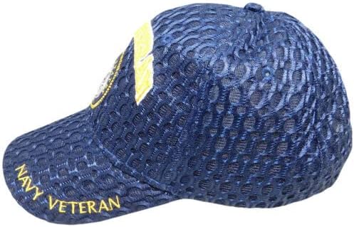 AMERIKAI Haditengerészet USN Veterán Jelkép Szakképzési Texturált Háló Kék 3D Hímzett Sapka Kalap