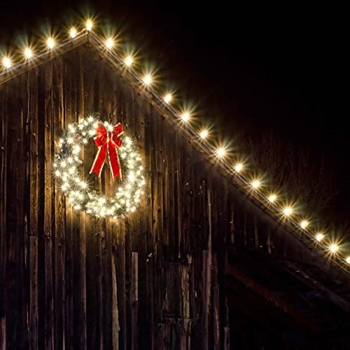 Piros Szánkó 30 Hüvelykes, nagy teherbírású Sequoia Fenyő Kereskedelmi Minőségű Prelit Koszorút Karácsonyi, 100 Meleg Fehér LED