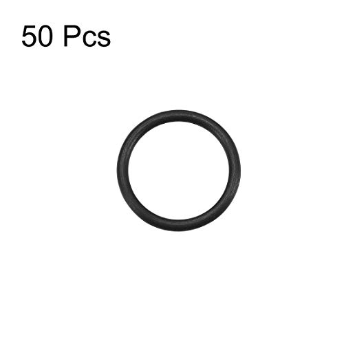 uxcell Fluor Gumi O Gyűrű, 10mm OD, 8 mm-es Belső Átmérőjű, 1 mm Széles, tömítés Tömítés Fekete 50Pcs