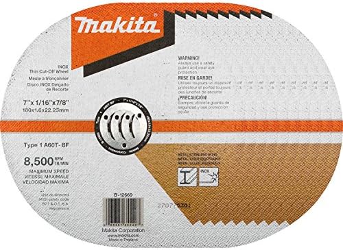 Makita B-12669-10 7 x 1/16 x 7/8 INOX Vékony Cut-Off Kerék, A 60-As, 10/Pk
