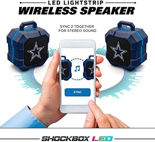 SZÁRNYALNI NFL Shockbox LED Vezeték nélküli Bluetooth Hangszóró - Vízálló IPX4, 5.0-s Bluetooth, Több mint 5 Óra Játék Idő