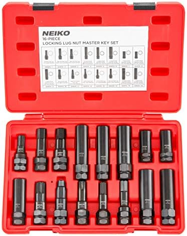 Neiko 02457A Lug-Dió Kulcs Készlet, Kerék-Lock-Eltávolító Eszköz Készlet Utángyártott, illetve Gyári Kerék, Gumi Gombok, SAE pedig Metrikus