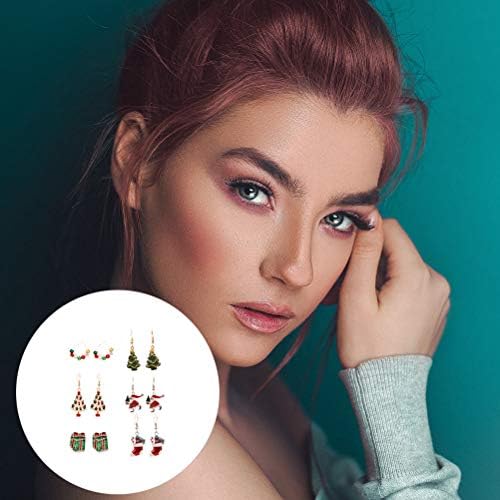SOIMISS 6Pairs/ Csomag Karácsonyi Sorozat Fülbevaló Anti - Allergiás Fül Medálok Női Ékszerek