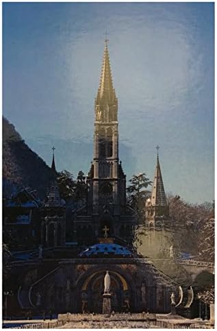 HITELES Lourdes-i Víz 3 Hatszögletű Üveg Szentelt Vízzel & Imádság.