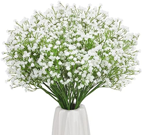 CEWOR 20db babáknak valók Levegőt Mesterséges Virágokat Ömlesztett Fehér Gypsophila Igazi Érintse meg a Virágok, Esküvői Csokrok