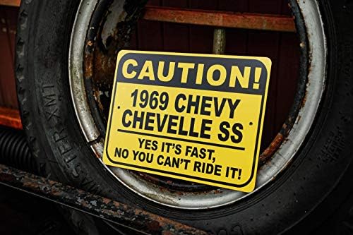 1969 69 Chevy Chevelle SS Figyelem Gyors Autó Alá, Fém Újszerű Jele, Barlang Fali Dekor, Garázs Jel - 10x14 cm