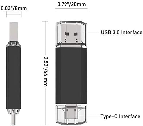 USB-C pendrive 64 gb-os, 2 az 1-ben OTG USB 3.0+USB C Memory Stick Dual C Típusú pendrive pendrive-Fotó Stick pendrive-ot