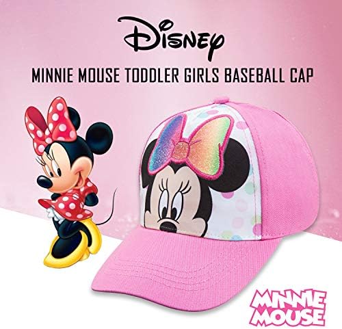Disney Minnie Egér Kisgyermek Lányok Rózsaszín Baseball Sapka - Korosztály 2-4 Év - Állítható Tépőzáras (Rózsaszín/Fehér)