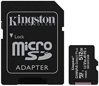 Kingston 512 gb-os microSDXC Vászon Válasszuk a Plusz 100 MB/s olvasási A1 Osztály UHS-én Memóriakártya + Adapter (SDCS2/512