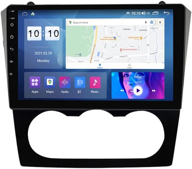 Android 11 autórádió Hifi Nissan Altima 2008-2012, Biorunn 9 Inch Octa-Core Autó GPS Navi Vezeték nélküli Carplay Android Auto Fej