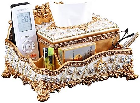 Anncus Európai Nappali dohányzóasztal Haza Tálca Luxus Dekoráció Multi-Funkciós Távirányító Tároló Szövet Box - (Szín: váza C)