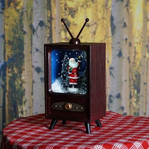 VALICLUD Karácsonyi Víz Csillogó Santa Zenei Hógömb Televízió Doboz Haza Táblázat Display Dekoráció