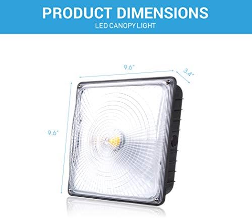 Parmida LED Mennyezet Lámpa, 70W, Szabályozható, 110-277VAC, IP65 Vízálló, DLC-Minősített & ETL-Felsorolt, 5000K, 9.6 x 9.6,