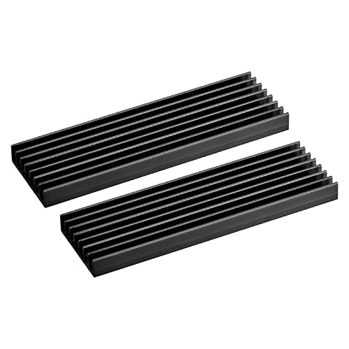 MECCANIXITY 2 Csomag M. 2 SSD Hűtőborda Hűtőtáska Thermal Pad Ötvözött Alumínium hűtőborda Hűtés Mosogató Laptop, 70x22x6mm, Fekete
