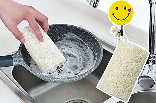 HIMIWAY 3 Szivacs természetes törölközőt tököt szivacs konyhába mosogatni szivacs pan nem zsíros törölköző, táska Tisztító ronggyal mossa