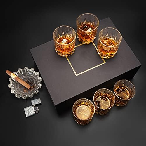 XJJZS Whiskey Szemüveg Készlet 6,10 oz/300ml Régimódi Kristály Üveg Likőrt Scotch Whisky Konyhai Kiegészítők