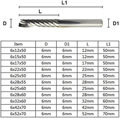 Felszíni Marószerszám 1 Darab Spirális Alumínium Malom-Karbid Végén Malom Single Edge 6 mm Szár Ezüst Malmot Alumínium Réz Megmunkálás
