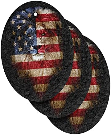 ALAZA Amerikai Zászló Portré Oroszlán Természetes Szivacs Konyha Cellulóz Szivacs Mosogatás Mosás, Fürdőszoba, Háztartási, Nem Karcolás