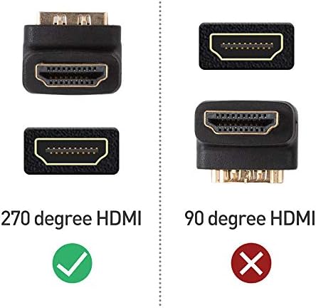 Kábel Számít, 2-Komponensű derékszögű HDMI Adapter (270 Fokos HDMI derékszögű) a 4K-s HDR-Támogatás