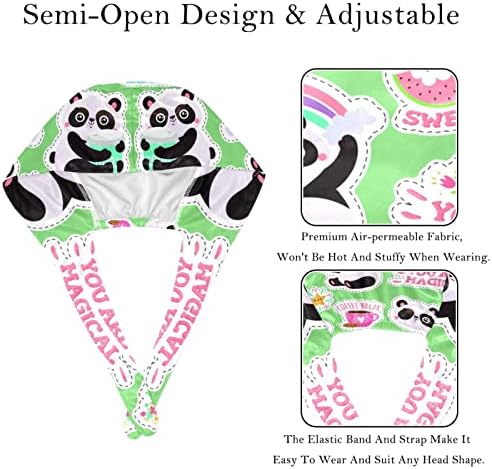 2db Dolgozó Nők Kap a Gombok, Állítható Fejpánt Lace-Up Kalap Cuki Panda Matrica Nyomtatás