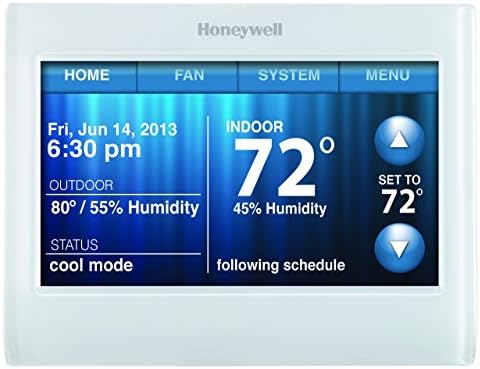 Honeywell TH9320WF5003 Wi-Fi 9000 Színes érintőképernyőn Programozható Termosztát, 3,5 x 4,5 Hüvelykes, Fehér, 'Megköveteli, C Drót