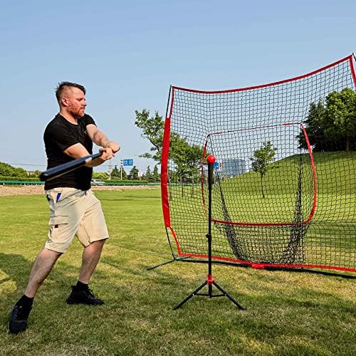 Baseball Gyakorlat Nettó 7×7 láb Hordozható Üti Szemrebbenés Képzés Net hordtáska, illetve Fém Keret