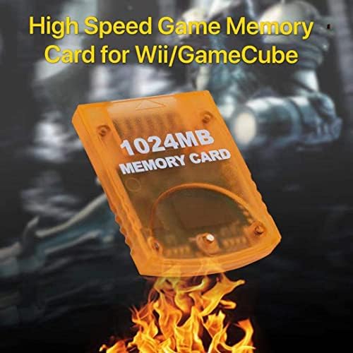 Hadwns 1024MB (16344 Blokkok) Nagy Sebességű Memória Kártya Kompatibilis a Gamecube pedig Wii Konzol NGC GC - Narancs