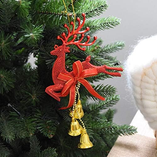 Happyyami 5db Rénszarvas karácsonyfa Lógó Díszek a Bell Karácsonyi Csengő Elk Lógó Dísz Bell Csillogó Jingle Bell a karácsonyfa Díszítés